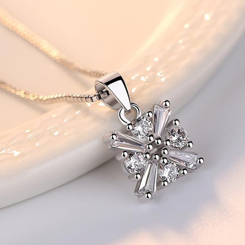 NEHZY – collier à pendentif en argent S925 pour femme, bijou de , carré en zircon, rétro, simple, 45CM