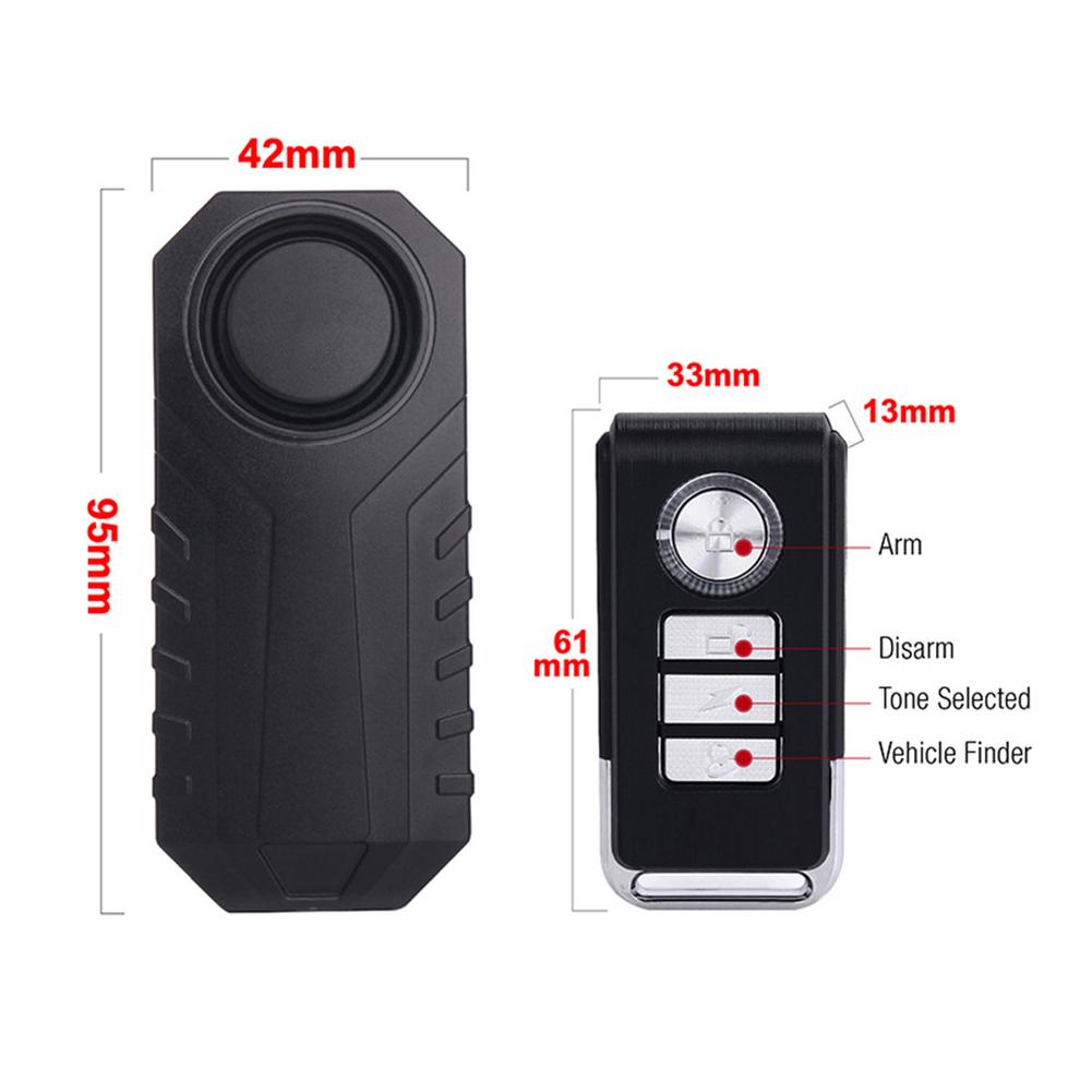 Remote Bike Alarm Wireless Control Warning Alarm Sensor Bicycle Vibration Electric Car Vehicle Security Anti-theft Motorcycle Ho