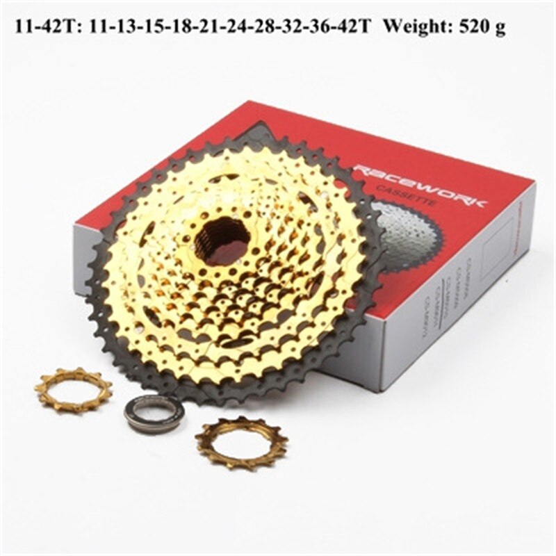 RACEWORK Kassette MTB 10 11 12 geschwindigkeit mountainbike racing reise kettenrad fahrrad freilauf: 10speed 11 42T gold