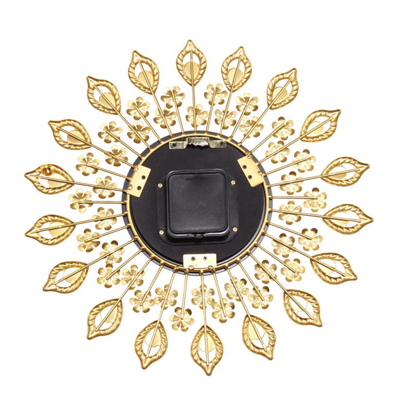 Luksus kunstig krystal diamant stort vægur metal stue vægur hjem kunst dekoration  (#1 guld)