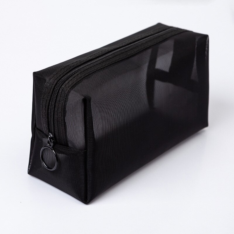 1pz Delle Donne Degli Uomini di Neceser Sacchetto Cosmetico borsa Da Viaggio Trasparente di Modo Piccola Grande Nero di Articoli Da Toeletta di Trucco dell'organizzatore dei Sacchetti Della Cassa Del Sacchetto: M 18x6x10cm