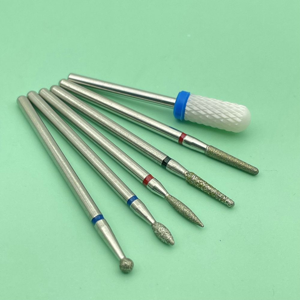 6 uds fresa para manicura diamante cerámica brocas para uñas fresas quitar juego de brocas para uñas Gel máquina herramientas eléctricas para manicura