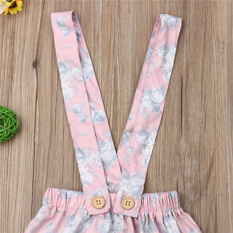 0-3Y Lovely Infant Baby Girl Clothes Floral Suspender Strap Skirts Casual Style Summer Baby Gril Skirts