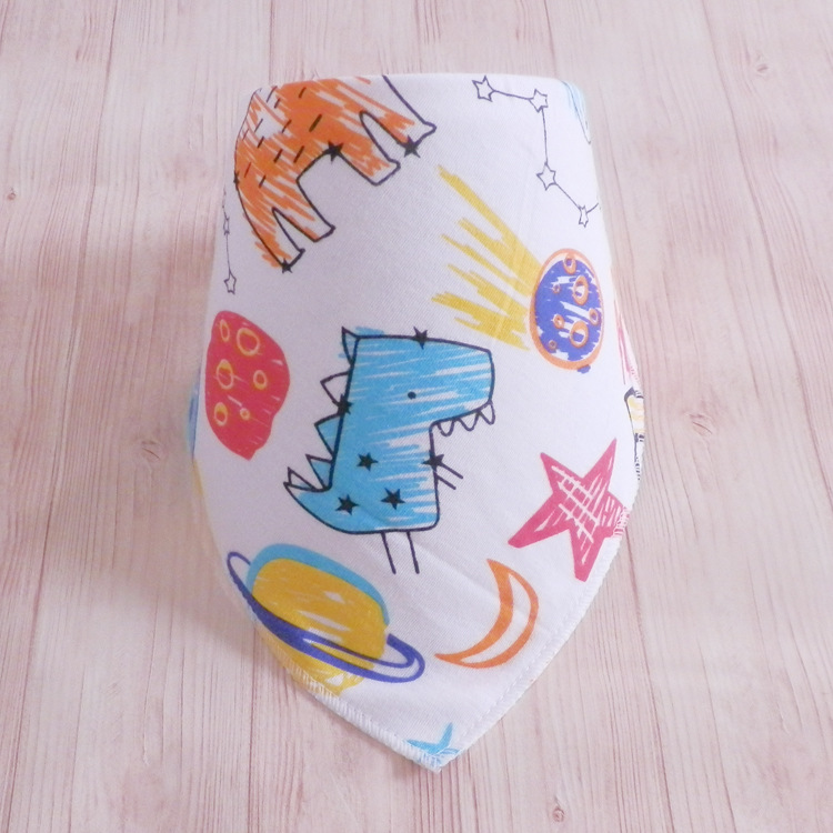 Bomuld baby hagesmæk kærlighed hjerte tørklæde sød ugle børn krave børn drenge piger halsvarmere tørklæder 3pc pr sæt trekant hagesmække: Månestjerne hagesmæk