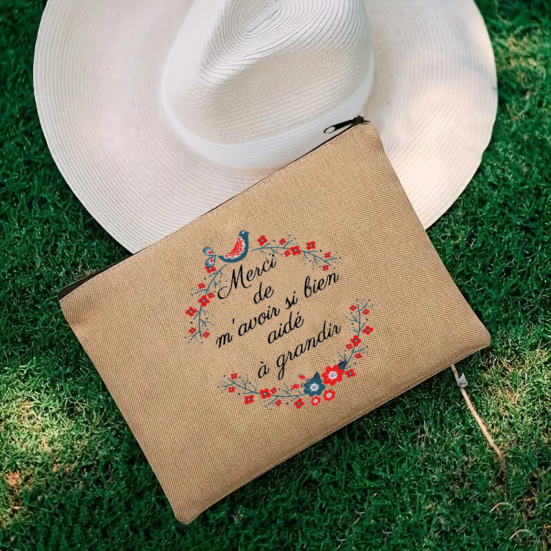 Dank U Leraar Reizen Cosmetische Organizer Make-Up Zakje Merci Maitresse Opbergtas Reizen Parfum Organisator Franse Mini Portemonnee: Black