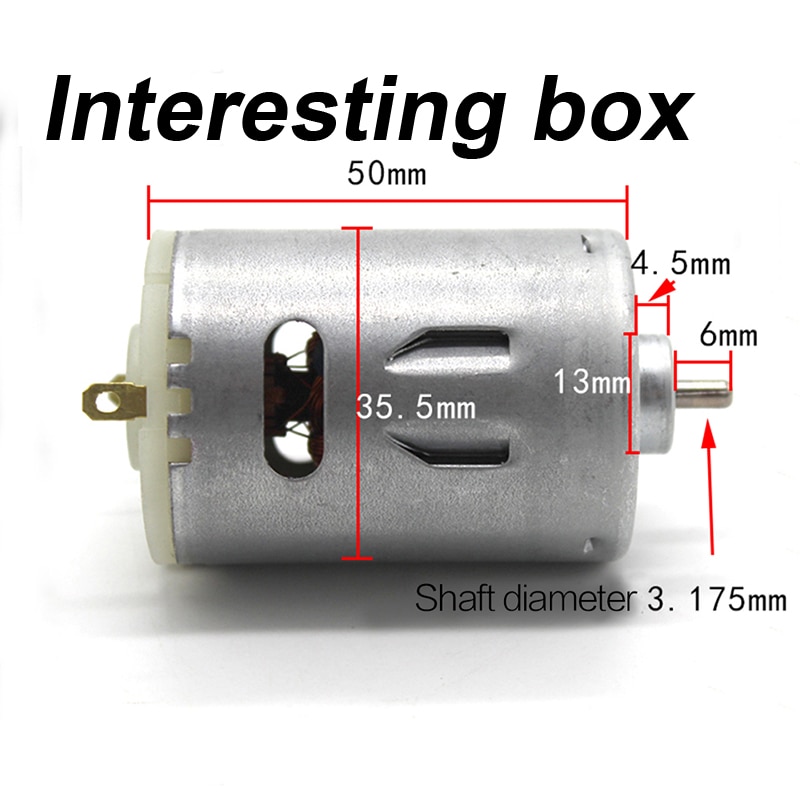 Qsx-545 motor 6V 12V large torque DIY micro tool material small electric drill motor accessories