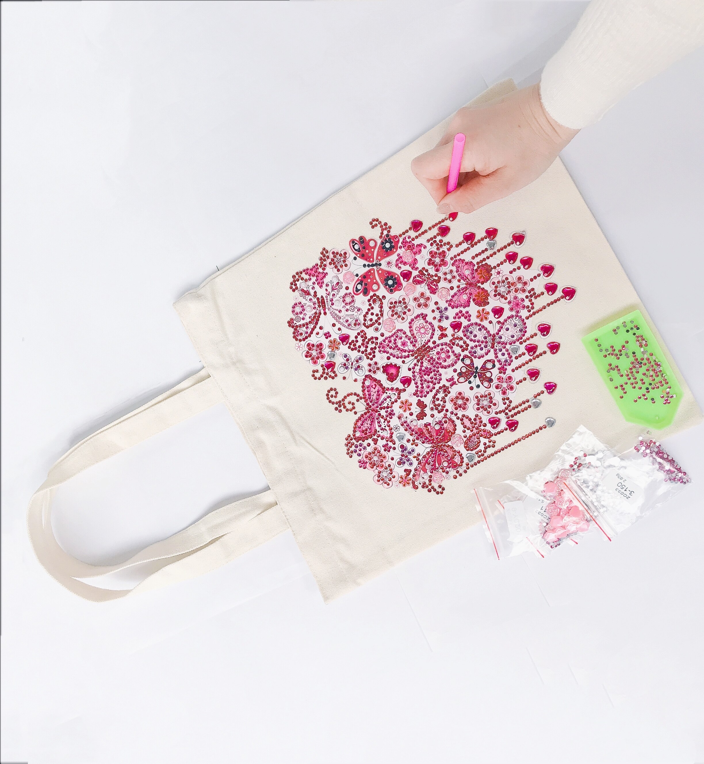 Diamant Schilderen Tote Bag Herbruikbare Duurzaam Diy Diamant Art Handtas Opvouwbare Opbergtas Kruissteek Borduren Kit Art Craft