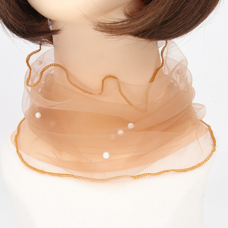 Bufanda de cuello de gasa para mujer, protector solar fino para la cabeza, variedad de pañuelos pequeños de seda Anti-UV, mascarilla multifunción, primavera y verano