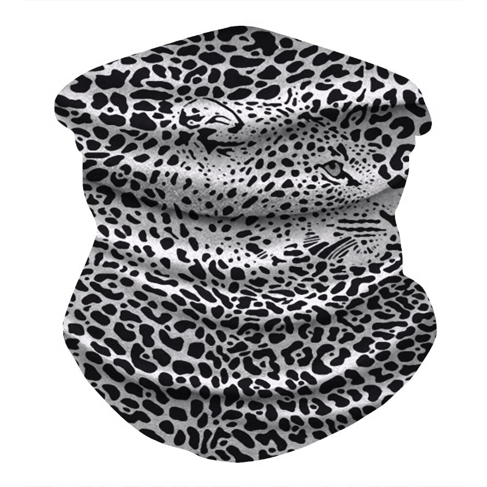 Dyr pels mønster leopard print ansigtsmaske halv sol støv beskyttelse tørklæde 3d rør maske sømløs holdbar ansigt bandana