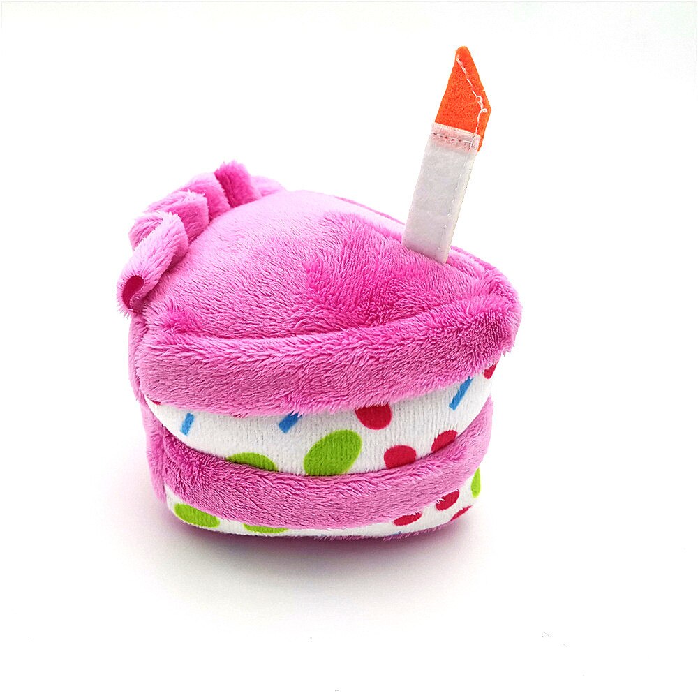 Juguetes de peluche con forma de pastel de cumpleaños para perro, mordedor de entrenamiento para cachorro y gato, juguete suave, suministros de accesorios para mascotas: Rose