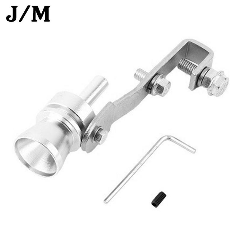 1PC uniwersalny turbosprężarka dźwięk symulator dźwięku samochodu świstak pojazdu zamontować urządzenie wydechowy tłumik robić rury gwizdek ryk samochodowy S/M: jeden-size srebro M