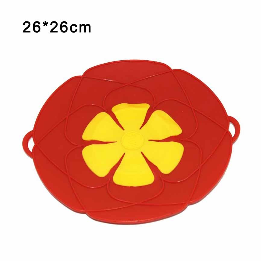 Spill Stopper Lid Cover Silicone Boil Over Safeguard Anti Spiill Cover Cooking Kitchen Tool Boil Over Spill Stopper Pot Pan Lid: A-Red