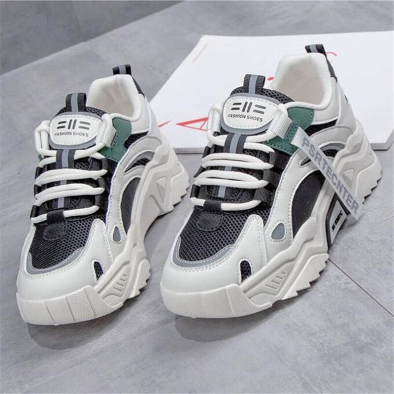 2021 kobiet platformy trampki projektanci lato siatki zasznurować obuwie moda wysokie Chunky Sneaker damskie buty wulkanizowane: 03 / 35