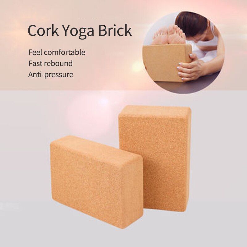2 stk yoga blokksett sportsverktøy tilbehør bloque murstein bloques bloque yoga corcho kork tre yoga blokk gym tre alo pute