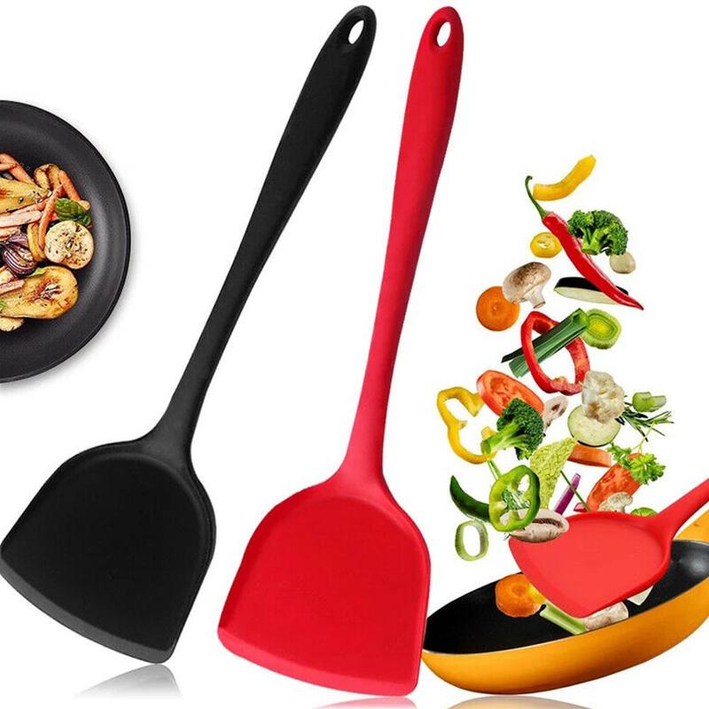 Silicone Kitchenware Cooking Utensils Spatula Turner Egg Non-stick Cooking Wide Meat Pizza Shovel Scraper Tool Kitchen Beef V0S0