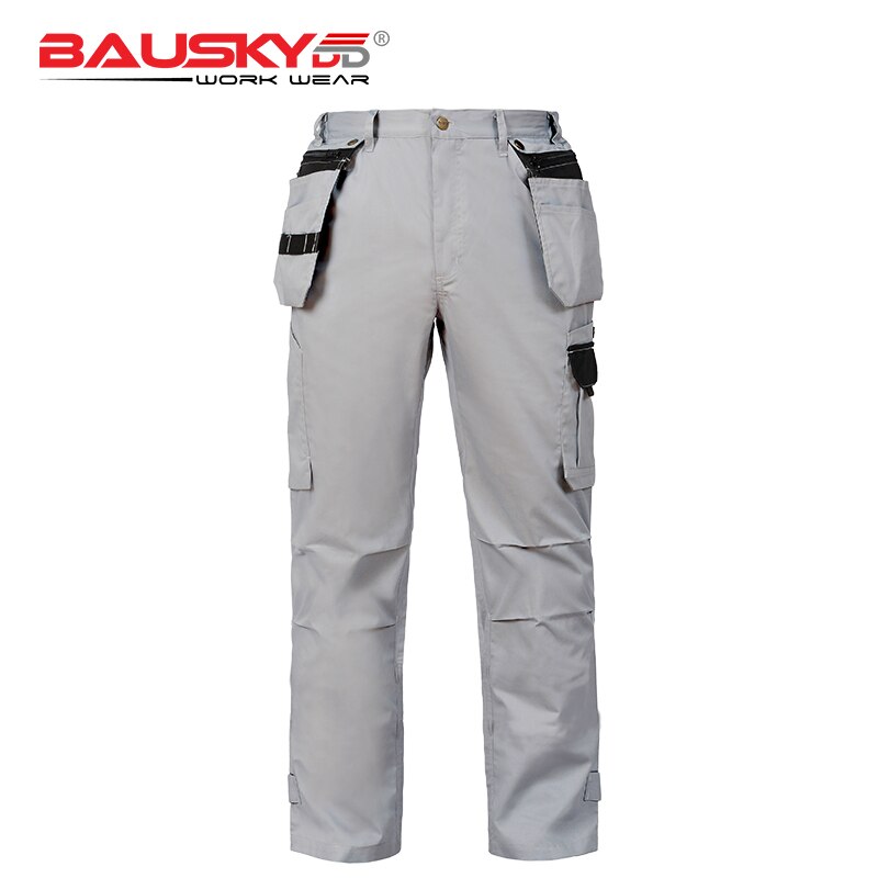 Bauskydd Lichtgewicht Zomer Werk Broek Elektricien Cargo Broek Mannen Met Multi Zakken Werken Mants Mannen Werkkleding Lange Broek: 165-waist 74cm / Dight grey