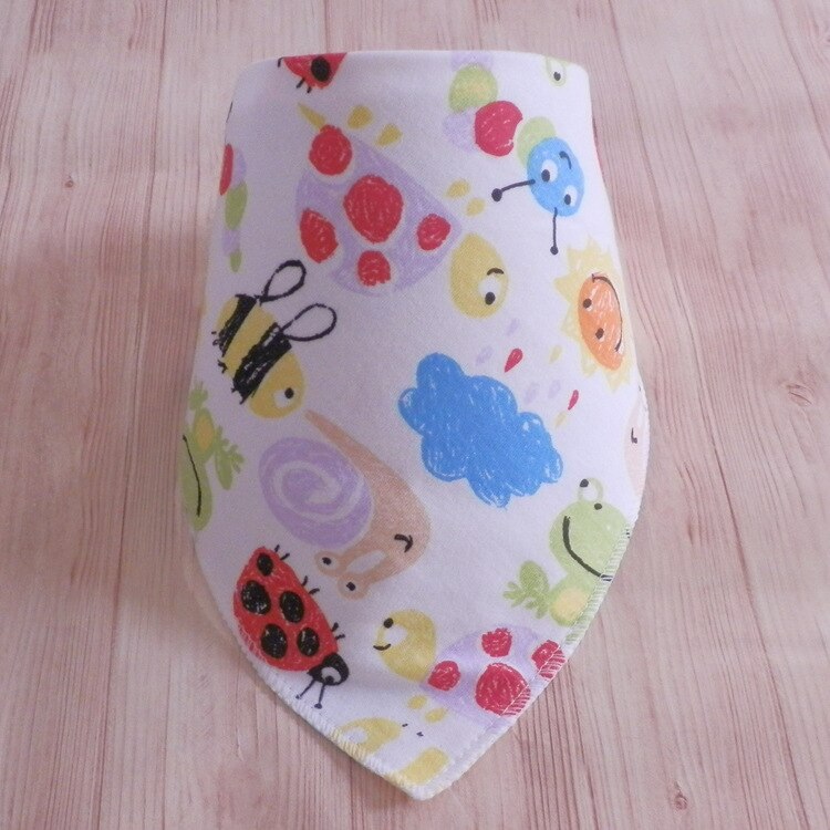 Bomuld baby hagesmæk kærlighed hjerte tørklæde sød ugle børn krave børn drenge piger halsvarmere tørklæder 3pc pr sæt trekant hagesmække: Sky hagesmæk
