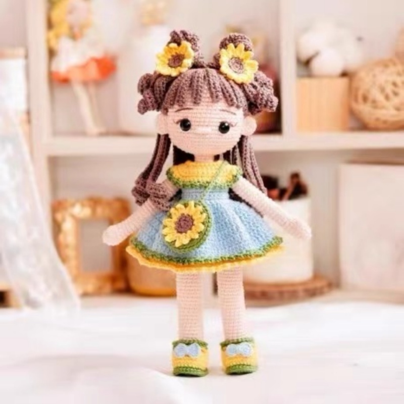 Gehaakte meisjes Amigurumi gehaakte pop truien DIY haak meisjes materiaal Kit met garen accessoires patroon kinderen cadeau Home Decor