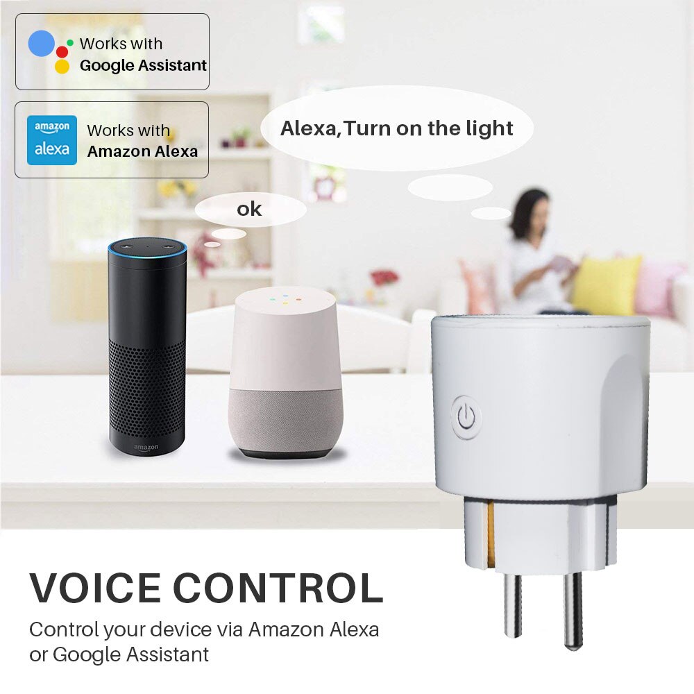 Smart Power Plug Wifi 16A Eu Intelligente Timing Socket Tuya App Afstandsbediening Voice Control Werkt Met Alexa Google Thuis mini