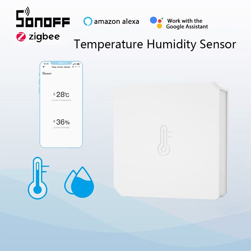 10Pcs Sonoff SNZB-02 Zigbee Temperatuur Vochtigheid Sensor Smart Home Ewelink App Real-Time Check Werk Met Alexa Google thuis