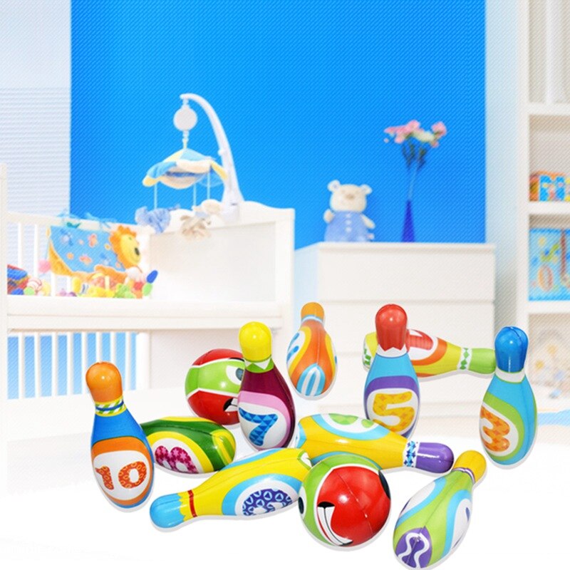 Children Solid Bowling Set Toy Kindergarten Parent-child Interaction Indoor Baby Sports Ball Outdoor Toys