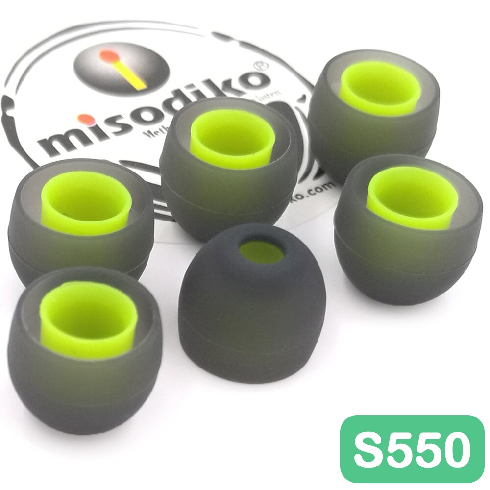 Misodiko  s550 silikon öronsnäckor tips öronproppar för jaybird  x4 x3 x2,  run, bluebuds x, freedom/ photive ph-bte 50/  lg hbs 760 810 910: Storlek-medium