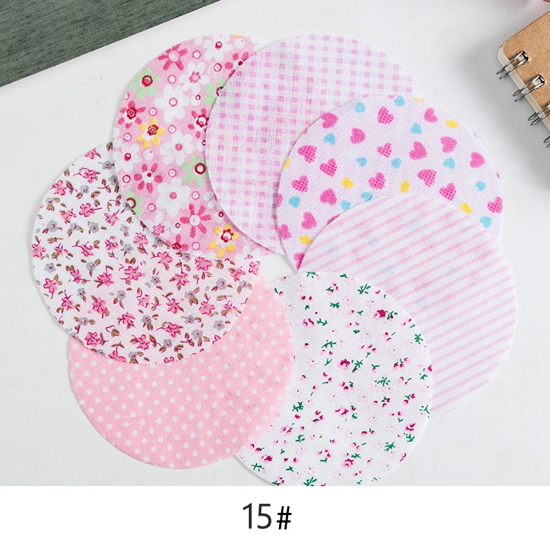 7 unids/lote Hexagonal y redondo yoyo impreso tela de algodón Patchwork telas acolchado para coser muñeca accesorios caseros TJ0425: 15