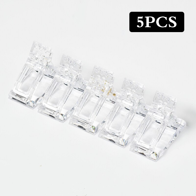 5 Pcs Acrylic Nail Clip Fingernail Extension UV Clamps Manicure Art Builder Tools set Quick Building Nail Tips Clips: Q42550