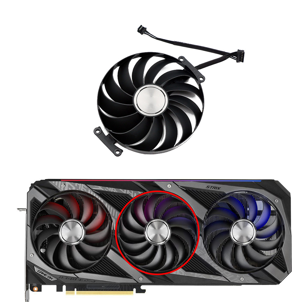 95mm CF1010U12D Graphics Card Fan Replacement ASUS Rog Strix RTX 3060 3070 3080 Ti 3090 Gaming GPU Cooler RX 6700 Graphics Card: Gold