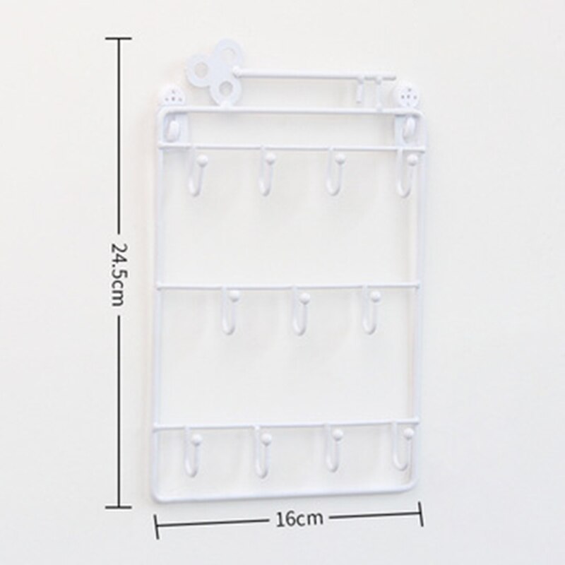 Ganchos criativos sundries rack de armazenamento decoração da parede do agregado familiar pendurado prateleira chave cabide porta decoração hookss arte artesanato: White