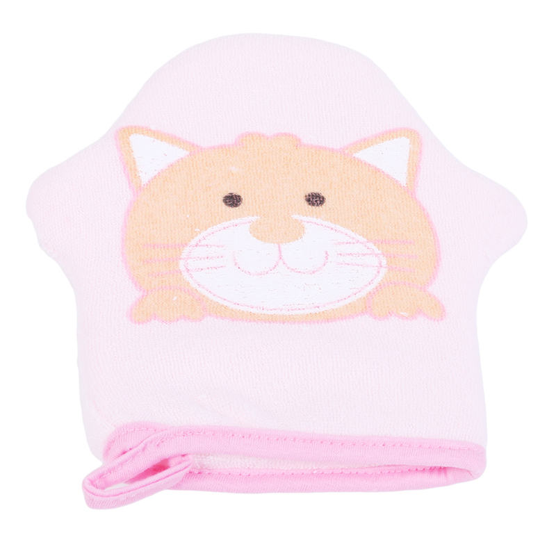 Baby Bath Sponge Cartoon Super Soft Cotton Brush Rubbing Towel Ball Bath Gloves Baby Bath Brushes: Pink