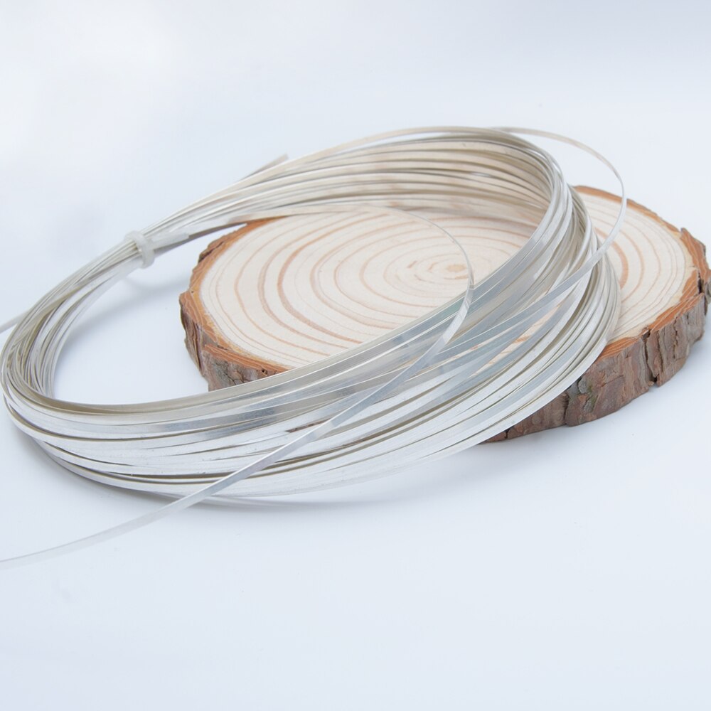 100CM S999 Pure Silver Flat Wire for DIY Fine Jewelry Making Jewelry Finding