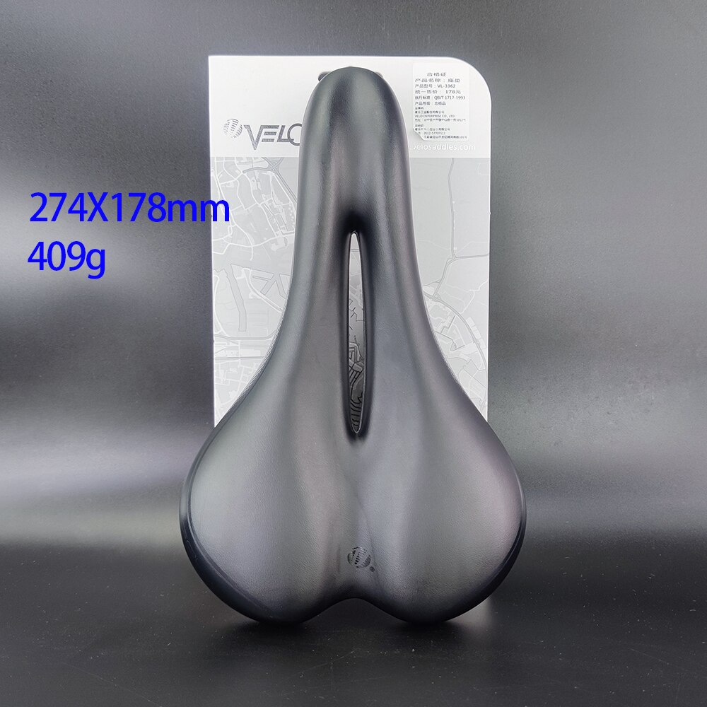 Velo Fietszadel Seat Pro Mtb Zadel Breed Comfort Zachte Kussen Fietszadel Mannen Gewatteerde Zadel Voor Bike Pu Leer VL-4290: VL-3362 Black