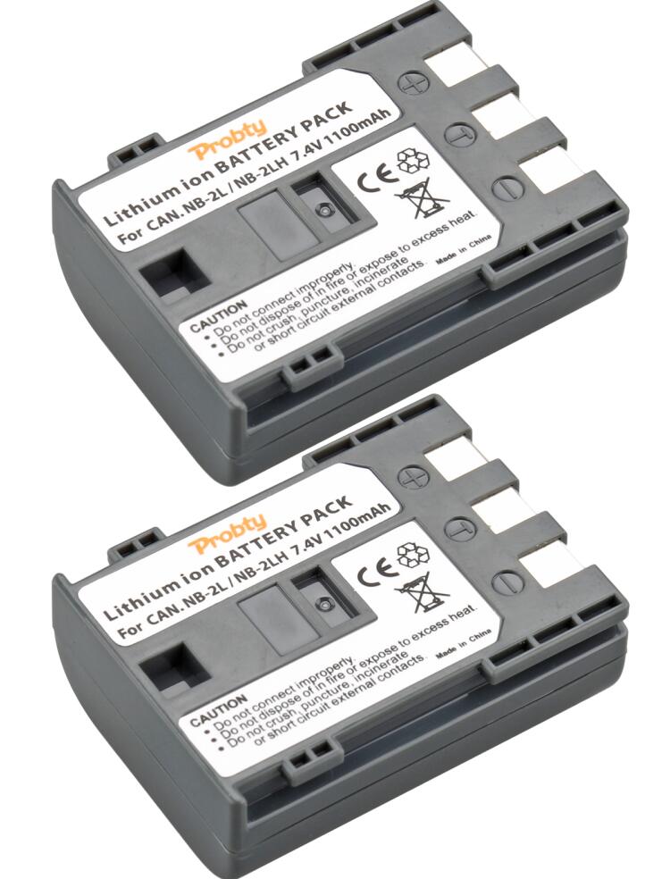 NB-2LBattery&Charger for CANON Digital EOS 350D/400D Rebel XT XTi NB-2JH NB-2L ZR-100 ZR100 ZR200 ZR300 ZR400 ZR500 ZR600 ZR700: 2 battery