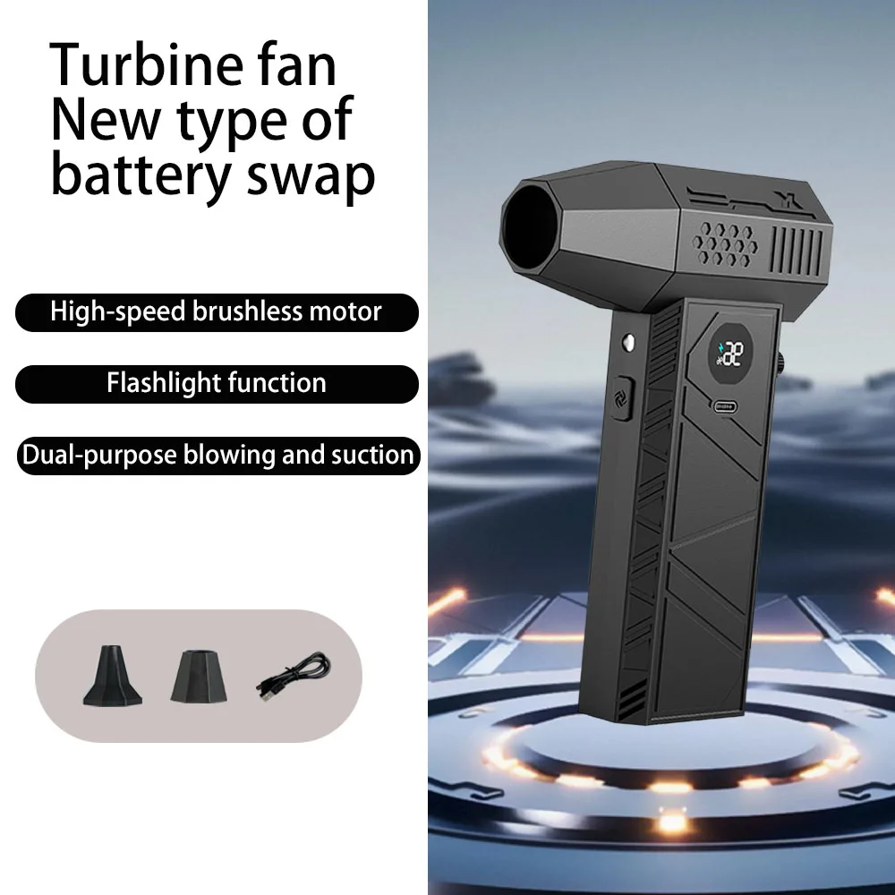 480,000RPM C6 Air Blower Powerful dust Vacuum Cleaner Fast Charging Strong Wind Brushless Violent Fan for car/computer cleaning: Orange