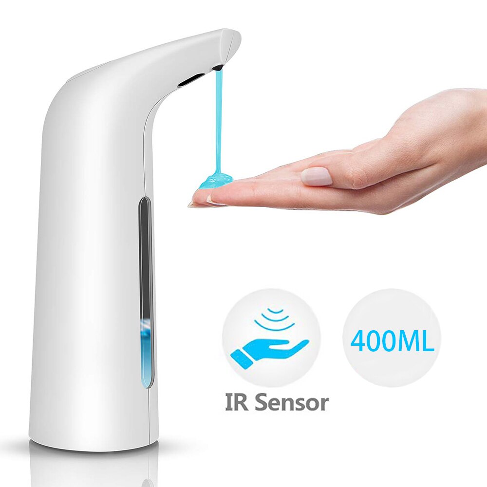 Sæbedispenser automatisk 400ml elektrisk sæbedispenser sensor infrarød skummende håndvaske sæbedispensere til køkken i badeværelset: Hvid
