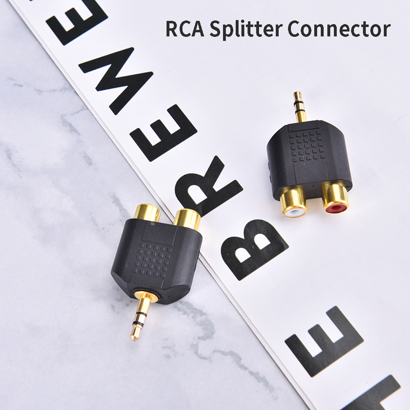 1Pcs Stereo Rca Splitter Connector 3.5 Mm Male Naar 2 Rca Female Audio Adapter Voor Mp3 Spelers Naar Stereo systeem