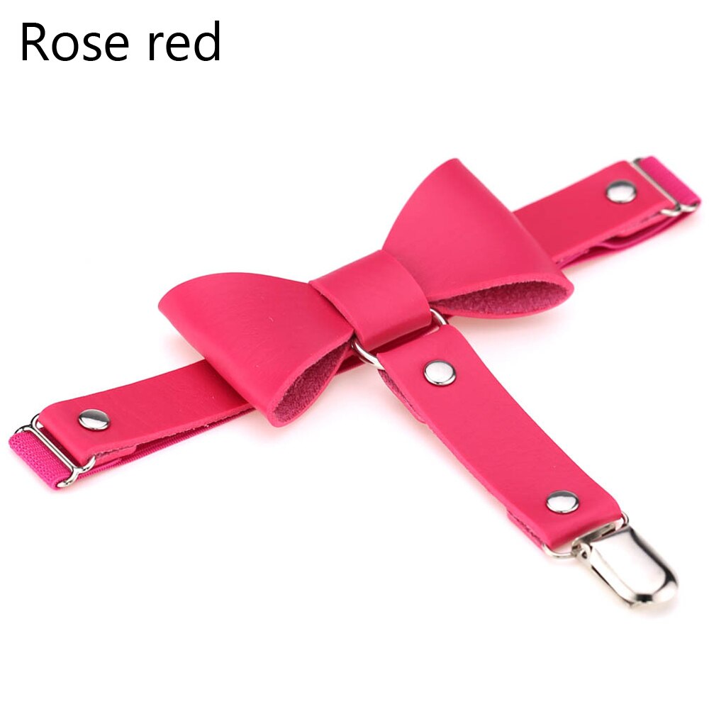 1 pièces Sexy Punk gothique en cuir bretelles chaussettes ceinture jambe anneau cuisse bas élastique noeud noeud jarretière: Fuchsia