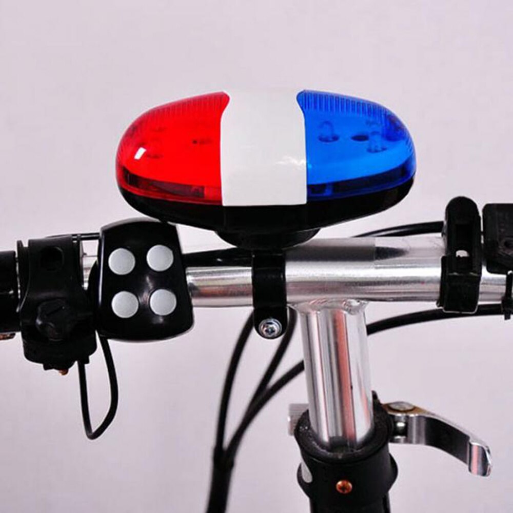 6 luces Led parpadeantes para bicicleta, campana para trompeta eléctrica, luz de advertencia con 4 modos de sonido de sirena, a prueba de agua diaria.
