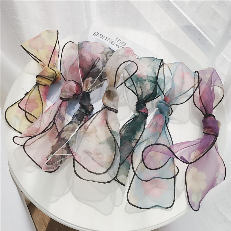 Sommar höst tunn smal smal scarf multifunktionell dam liten scarf huvudduk för väskhandtag halsdukar