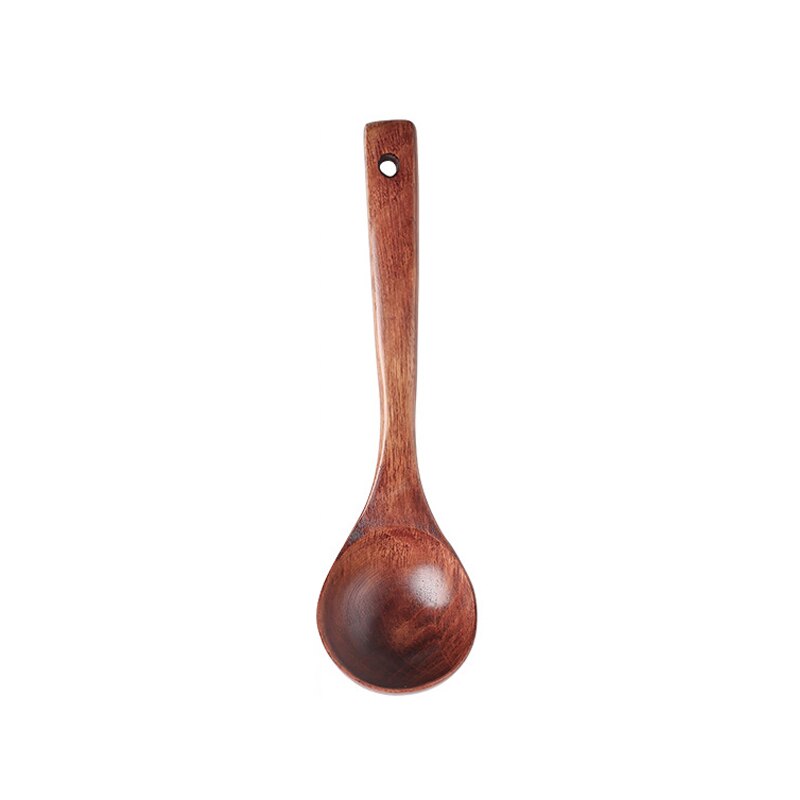 1Pc Wooden Deep Ladle Scoop Multi Wooden Cooking Spoon Reusable Kitchen Soup Porridge Spoon Utensil Tool: 18x6.3cm