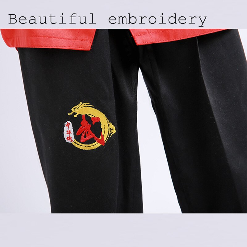 WM16 Corea bordado Taekwondo uniforme de algodón Taekwondo kárate yudo Taekwondo Dobok ropa niños ropa adulto Unisex de manga larga