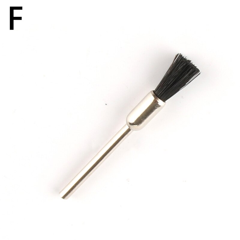 100/55mm skaft stålborste 6mm borstar diameter polerborste för miniborr metall rostborttagning dremel roterande verktyg: F -55mm