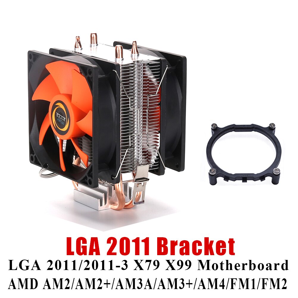 Wovibo Cpu Cooler Cooling Fan 3PIN 4Pin Ventilador Stille Voor Intel 775 1150 1151 1155 1200 1366 X79 X99 AM3 AM4 Radiator: Square 2011 X79 X99 / 3PIN