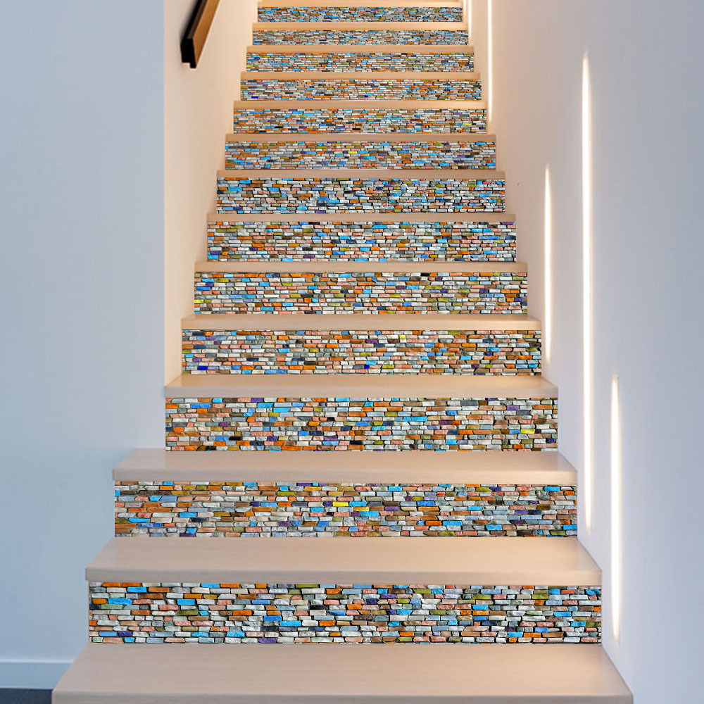 Mosaik Stein Treppen Fliesen Aufkleber Selbst Klebe PVC Treppe Dekoration Tapeten Moderne Stil Zu Hause DIY Renovierung Kunst Abziehbilder