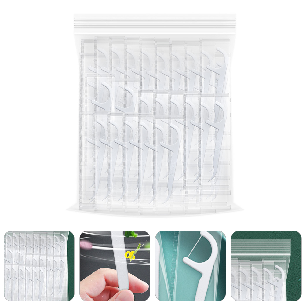 300Pcs Floss Sticks Plastic Floss Sticks Teeth Cleaning Tools (White)
