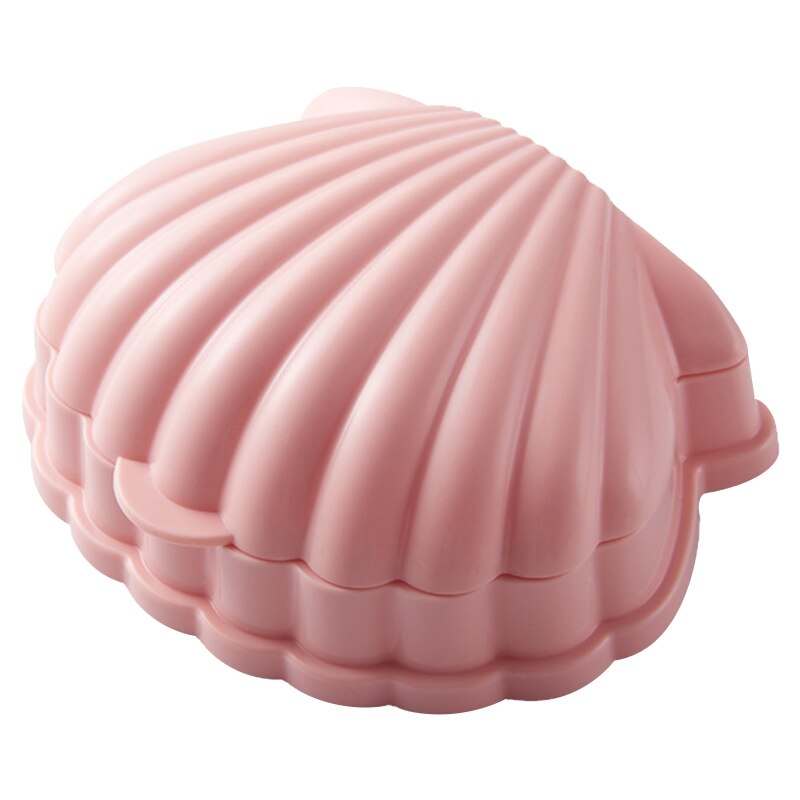Shell-shaped Soap Holder Bathroom Shower Dish Plates Storage Box With Self Draining Soap Dishes for Kitchen Bathroom: Pink