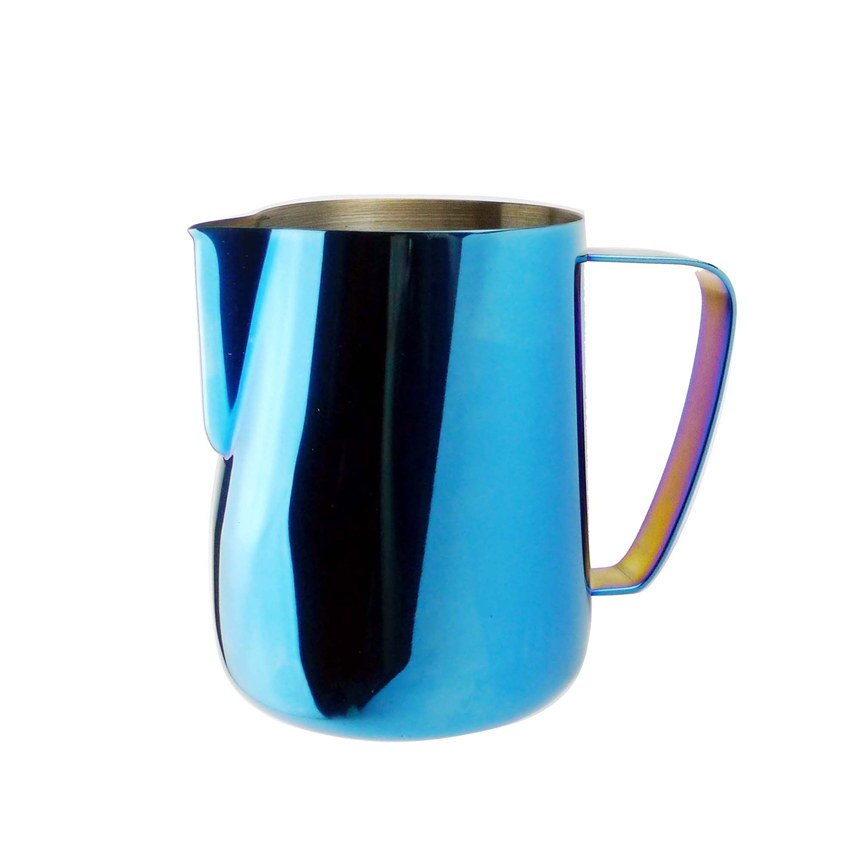 Kleurrijke Rvs Opschuimen Werper Pull Bloem Cup Espresso Cappuccino Art Werper Kruik Melk Frothers Mok Koffie Gereedschap: Blue 350ml