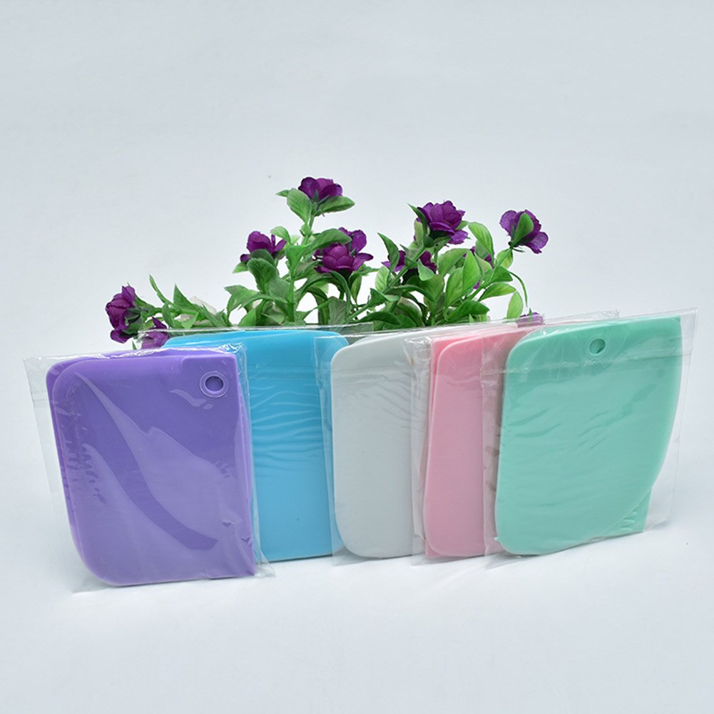 3Pcs/Set Plastic ToolsDough Icing Fondant Scraper Cake Decorating Plain Trapezoid Shape Baking Cutters Cake Bread Pasty