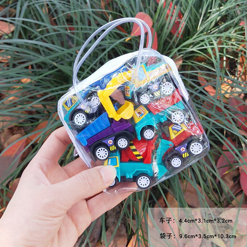 6Pcs Kinderen Speelgoed Pull Back Auto Se Kinderen Mini Auto Speelgoed Cadeau Voor Jongens Meisjes: 6pcs engineering car